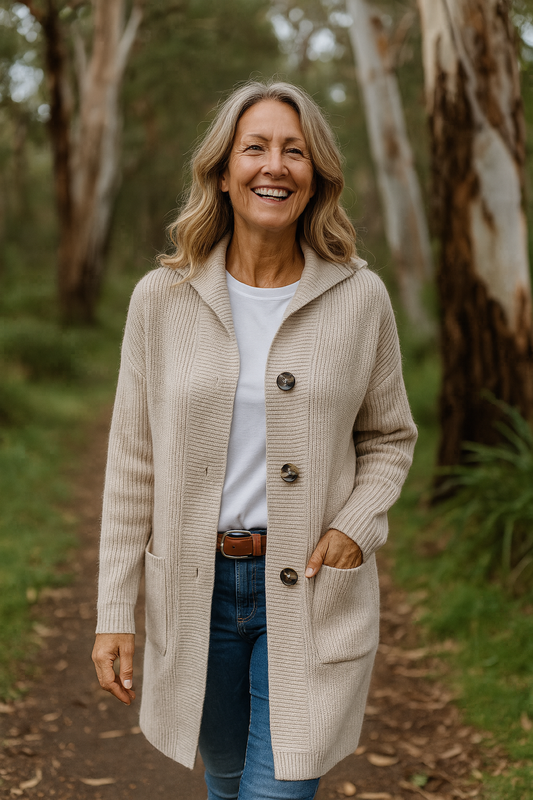 Delora | Langer Strick-Cardigan mit tiefen Taschen für alltägliche Eleganz