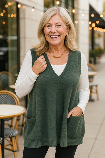 Everelle | CozyKnit Weste – Weiche Eleganz, mühelose Lagenlooks