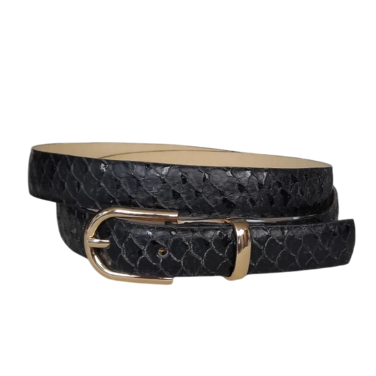 Damen-Ledergürtel in schwarzer Koi-Farbe