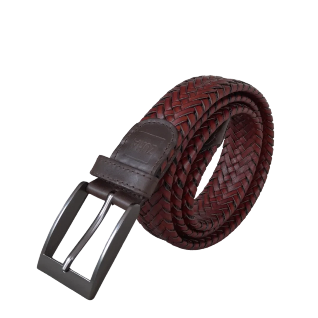ZUHA Marken geflochtener Leder Gürtel für Männer
