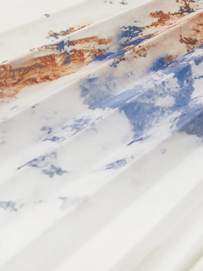 Halston - Elegantes Maxikleid mit V-Ausschnitt und Puffärmeln