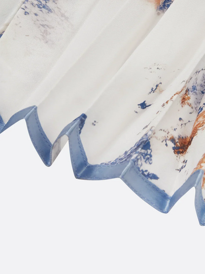 Halston - Elegantes Maxikleid mit V-Ausschnitt und Puffärmeln