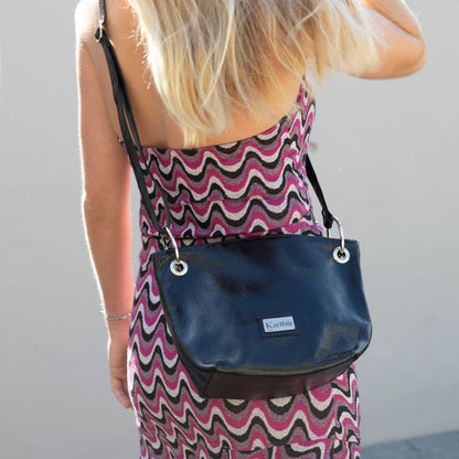 Josefa schwarze Lackleder Geldbörse