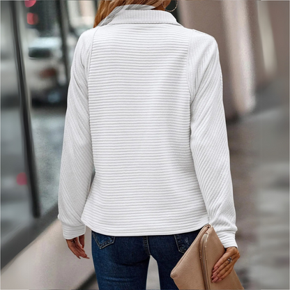 Suzanne | Halb-Reißverschluss Detaillierter Pullover