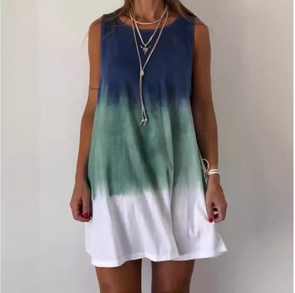 Josie - Gradient Tie Dye Print Mini Kleid
