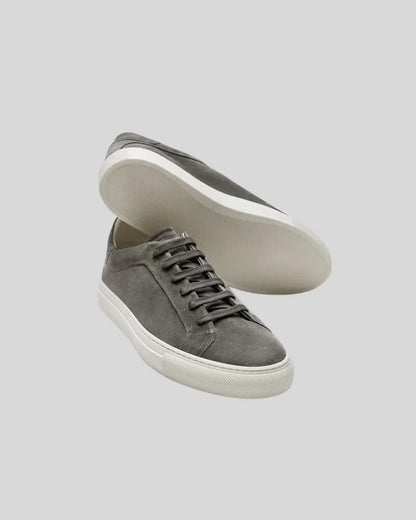 Elegante dunkelgraue Ledersneaker im Oxford-Stil für Herren