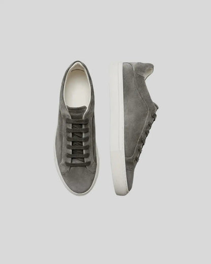 Elegante dunkelgraue Ledersneaker im Oxford-Stil für Herren