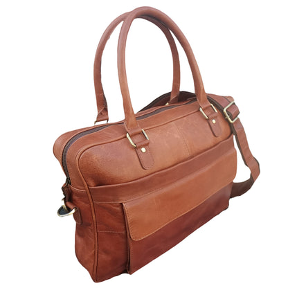 Helle Braune Leder Laptop Tasche