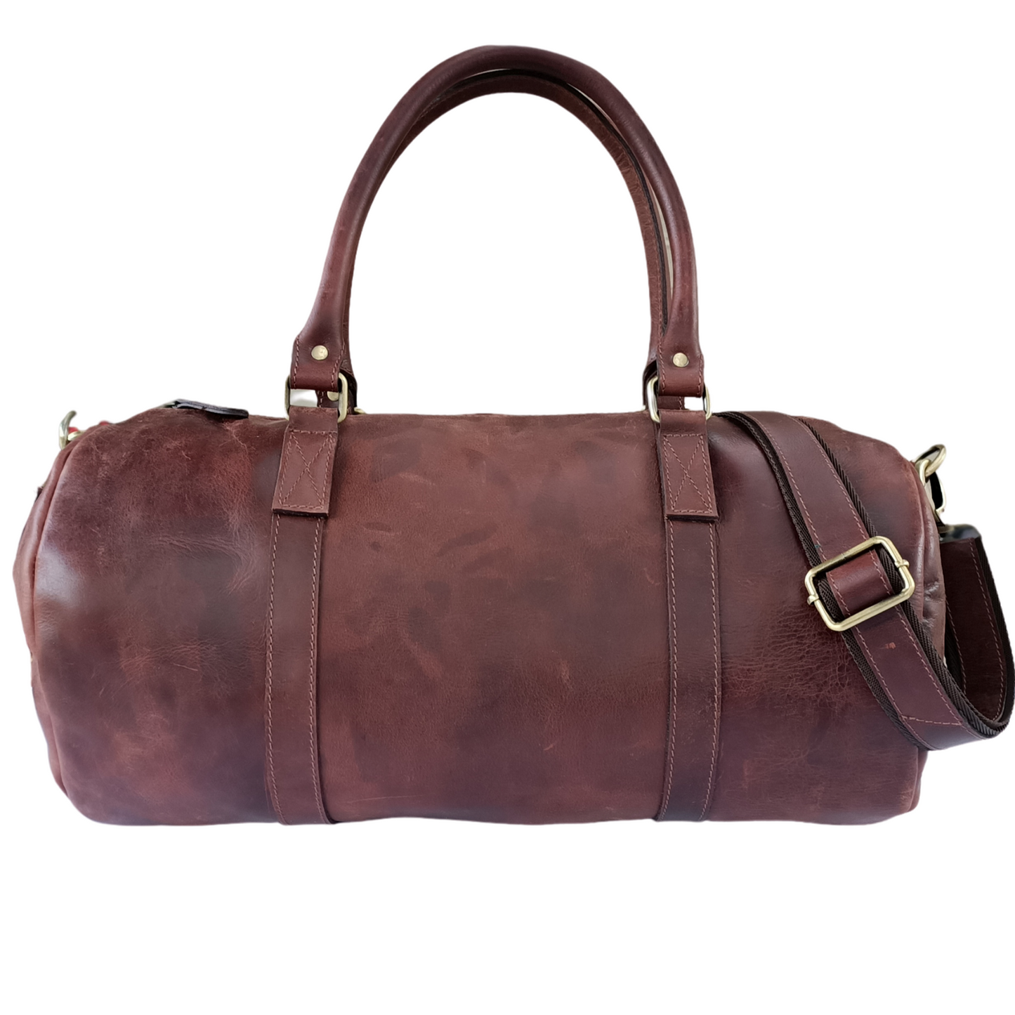 Dunkelbraune Leder-Duffle Bag