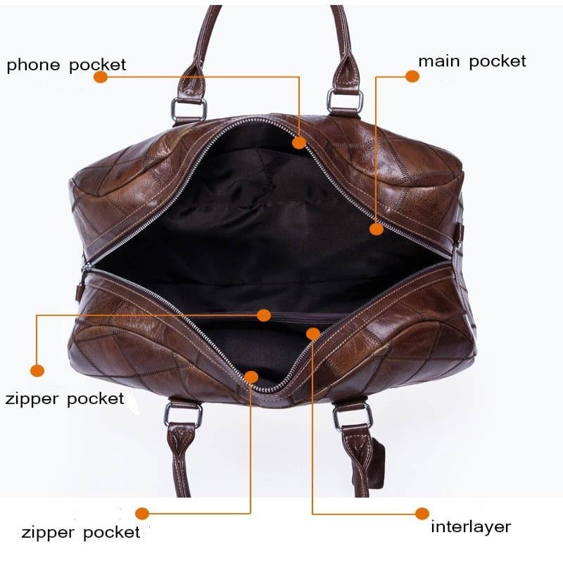 Unisex Echtes Weiches Leder Reisetasche