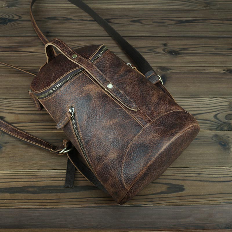 Vintage Leder Rucksack Tasche College