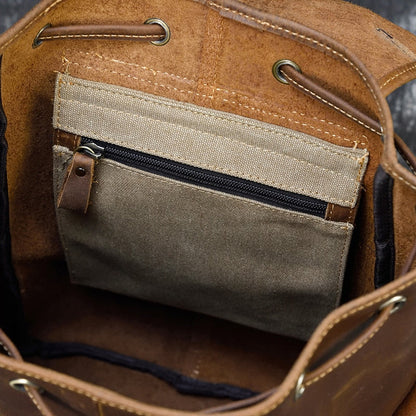 Unisex Crazy Horse Leder Rucksack