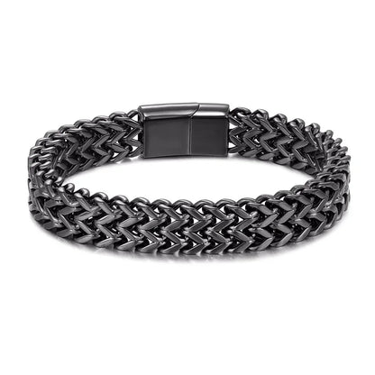 Gravitas Cuban Chain Bracelet – 12mm Wide Punk-Style Motorcycle Accessory in Stainless Steel, Bold and Durable Design for Men