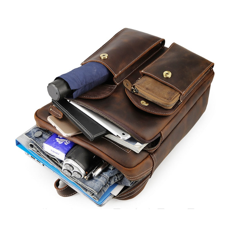 Vintage Leder Rucksack Herren Groß