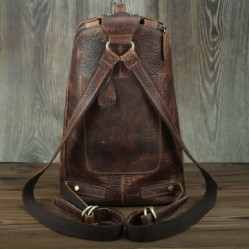 Vintage Leder Rucksack Tasche College