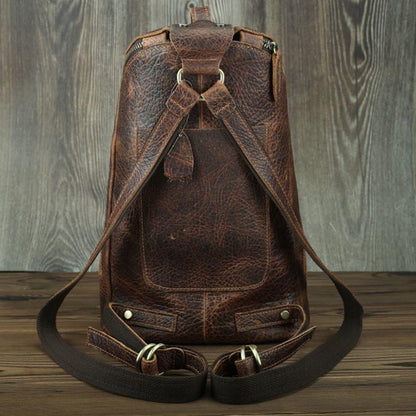 Vintage Leder Rucksack Tasche College