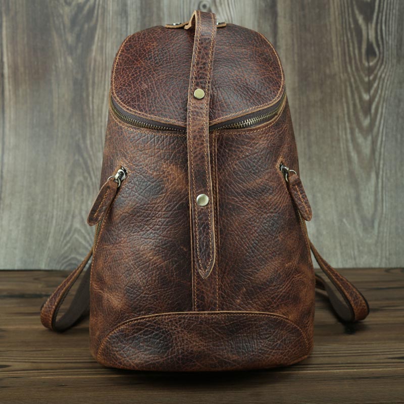 Vintage Leder Rucksack Tasche College