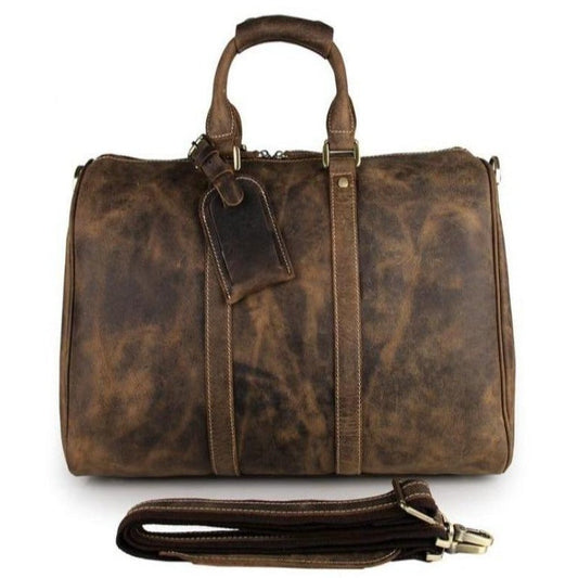 Herren Vintage Crazy Horse Leder Reisetasche