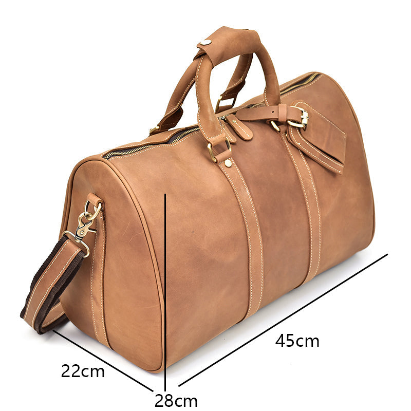 Herren Vintage Crazy Horse Leder Reisetasche