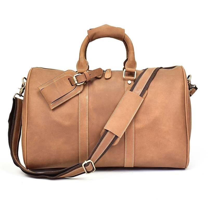 Herren Vintage Crazy Horse Leder Reisetasche