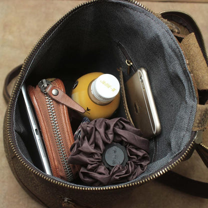 Vintage Leder Rucksack Tasche College