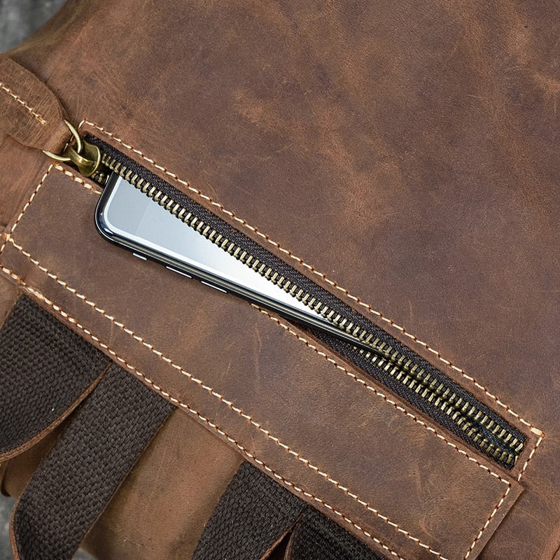 Rucksack mit großer Kapazität aus Leder