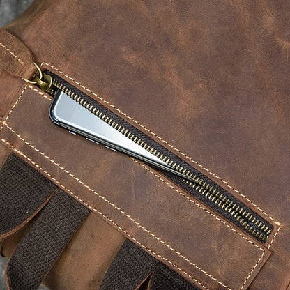 Rucksack mit großer Kapazität aus Leder