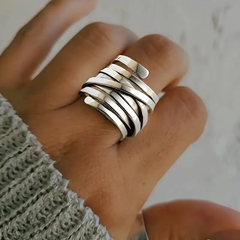 Alma™ | Vintage Dick Geschichteter Silberring
