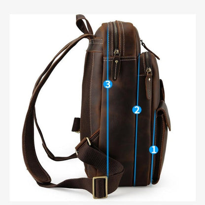 Vintage Leder Rucksack Herren Groß