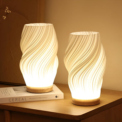 THARAH | Moderne cremefarbene 3D-Wellenlampe