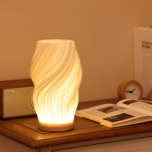 THARAH | Moderne cremefarbene 3D-Wellenlampe