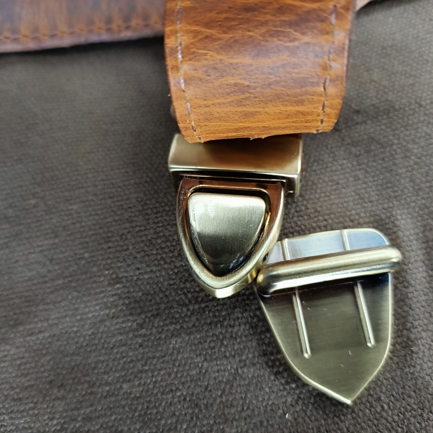 Canvas Hunter Braune Leder Laptop Tasche