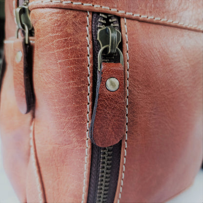 Portabler Leder Rucksack