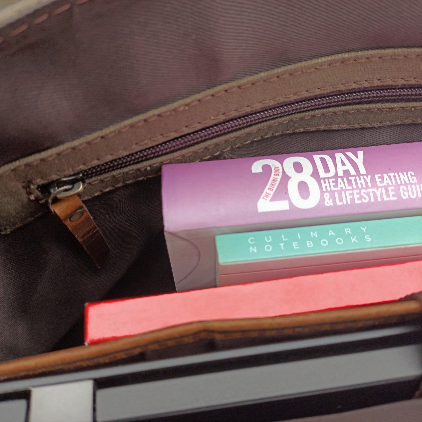 Canvas Hunter Braune Leder Laptop Tasche