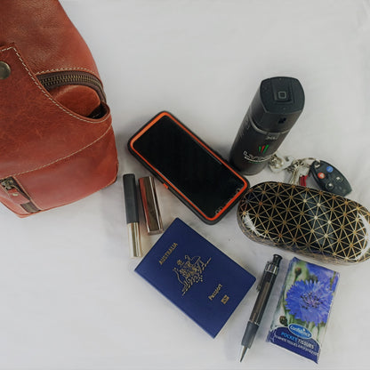 Portabler Leder Rucksack