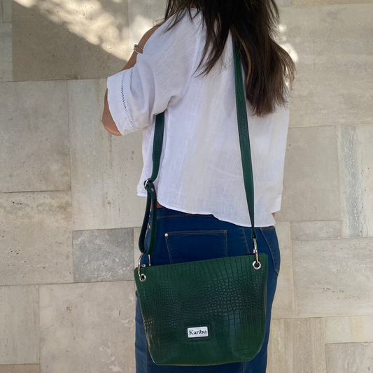 Josefa Grünes Texturiertes Portemonnaie