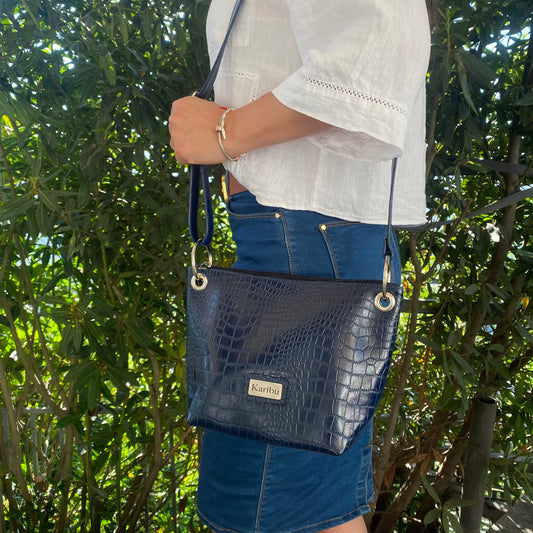 Josefa Blaue Texturierte Geldbörse