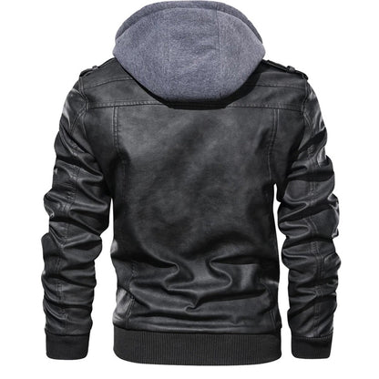 Jacob - Herren Lederjacke mit Kapuze