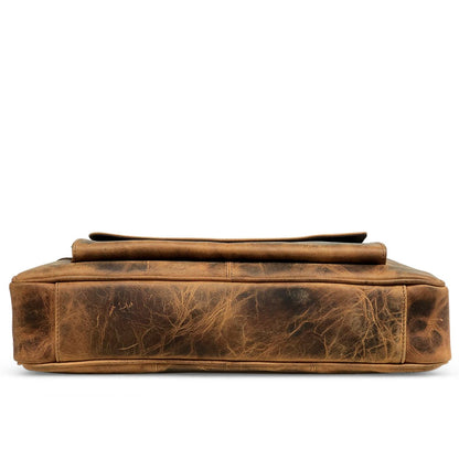 Jäger Braun Leder Laptop Tasche