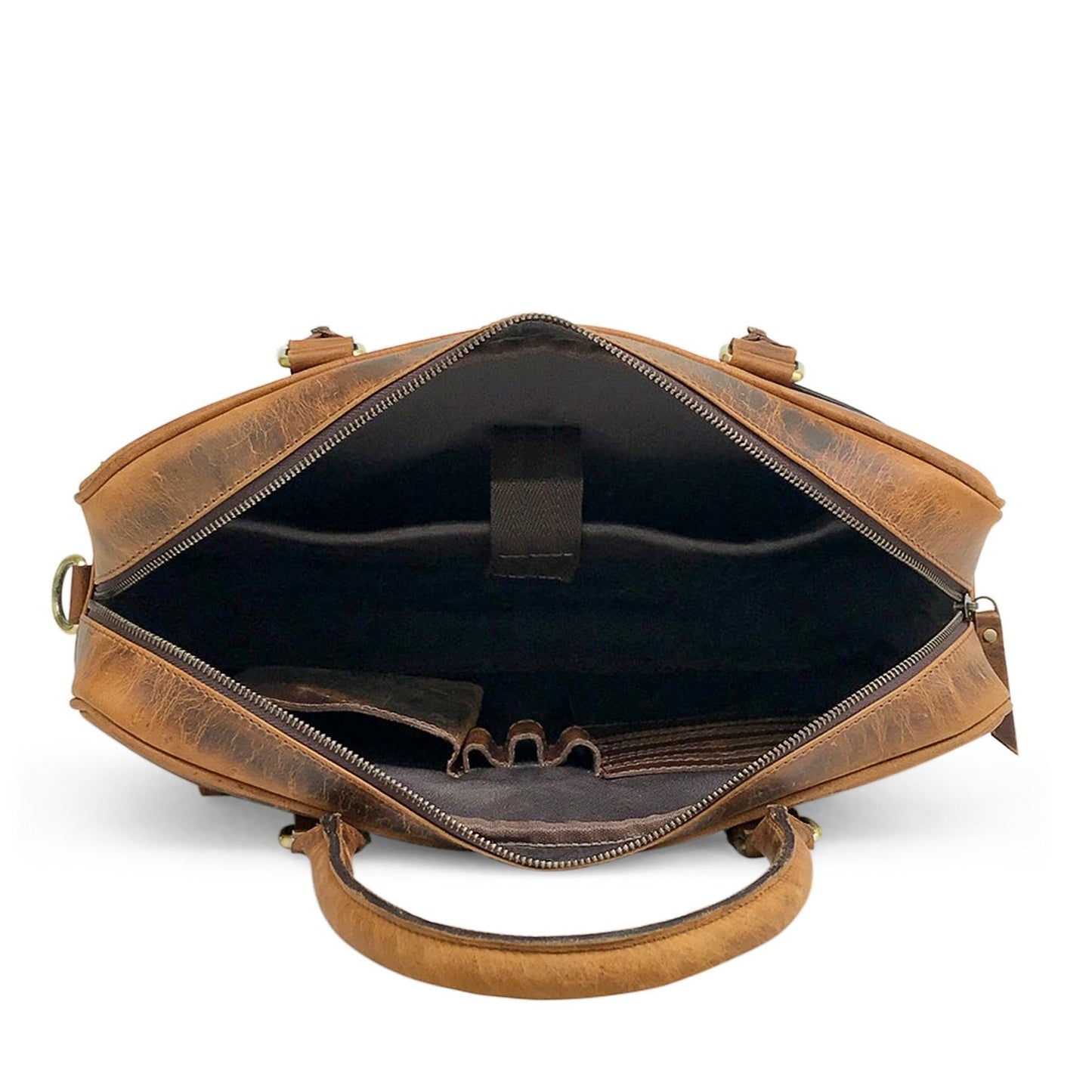 Jäger Braun Leder Laptop Tasche