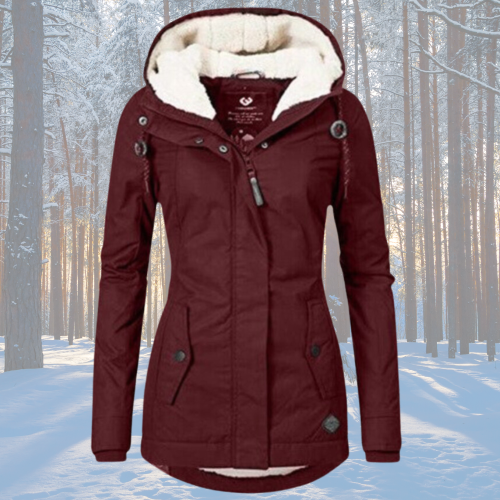 Naomi - Fleece-gefütterte Kapuzenparka-Jacke
