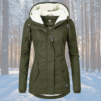 Naomi - Fleece-gefütterte Kapuzenparka-Jacke