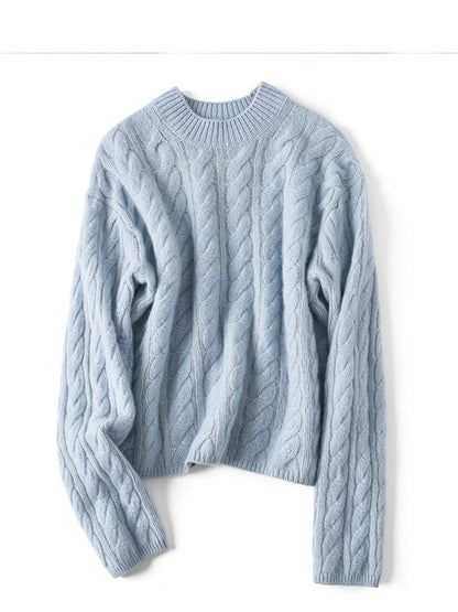 Isolde Bequeme-Pullover mit Zopfmuster