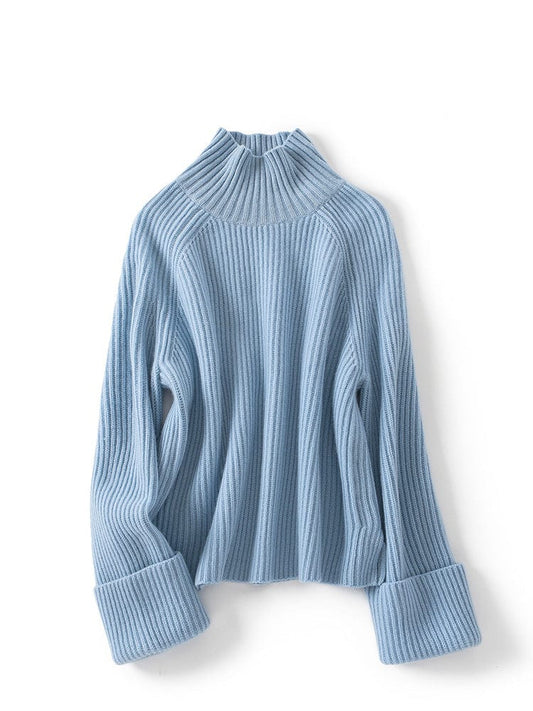 Isolde Bequemepullover mit geripptem Stehkragen