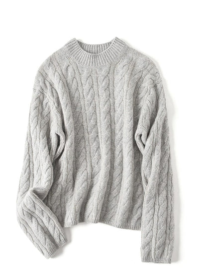 Isolde Bequeme-Pullover mit Zopfmuster