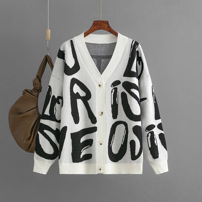 Kesha | Buchstaben Jacquard Cardigan