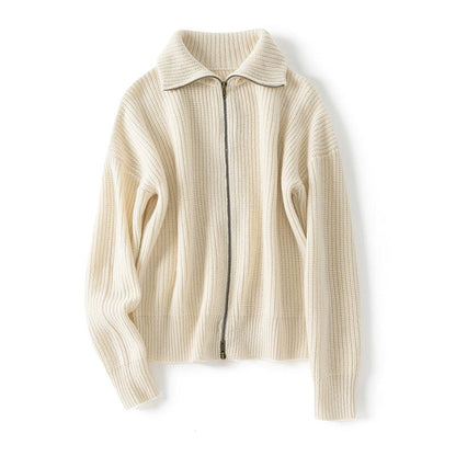 Camille Bequeme-Strickjacke mit Reißverschluss