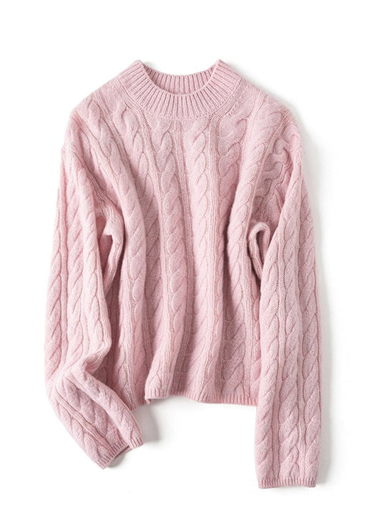 Isolde Bequeme-Pullover mit Zopfmuster