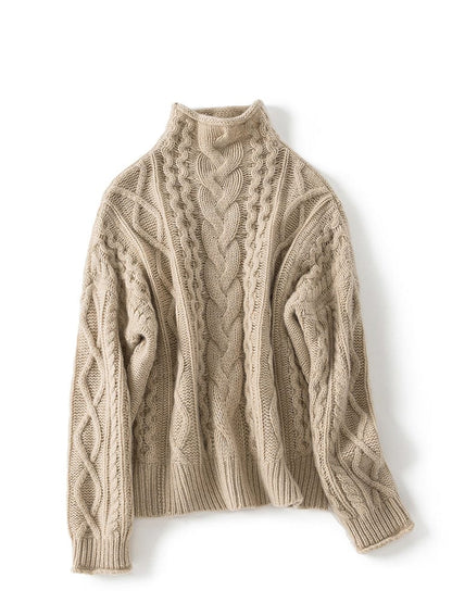 Elena Bequeme-Pullover mit hohem Kragen