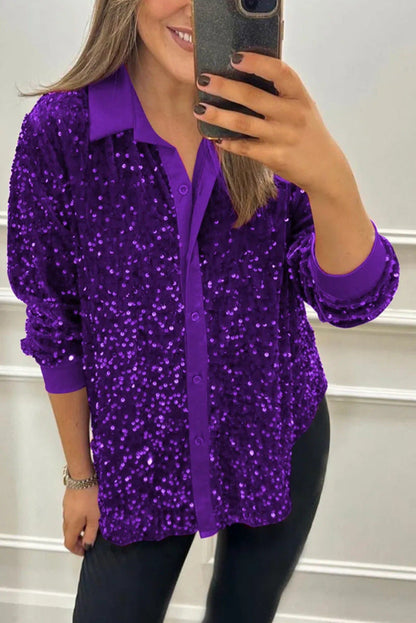CIARA™ - Schimmerndes Pailletten-Shirt